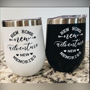 Set of 2 Matching Wine Tumblers Housewarming Gift Home Decor Gift Ideas Wine